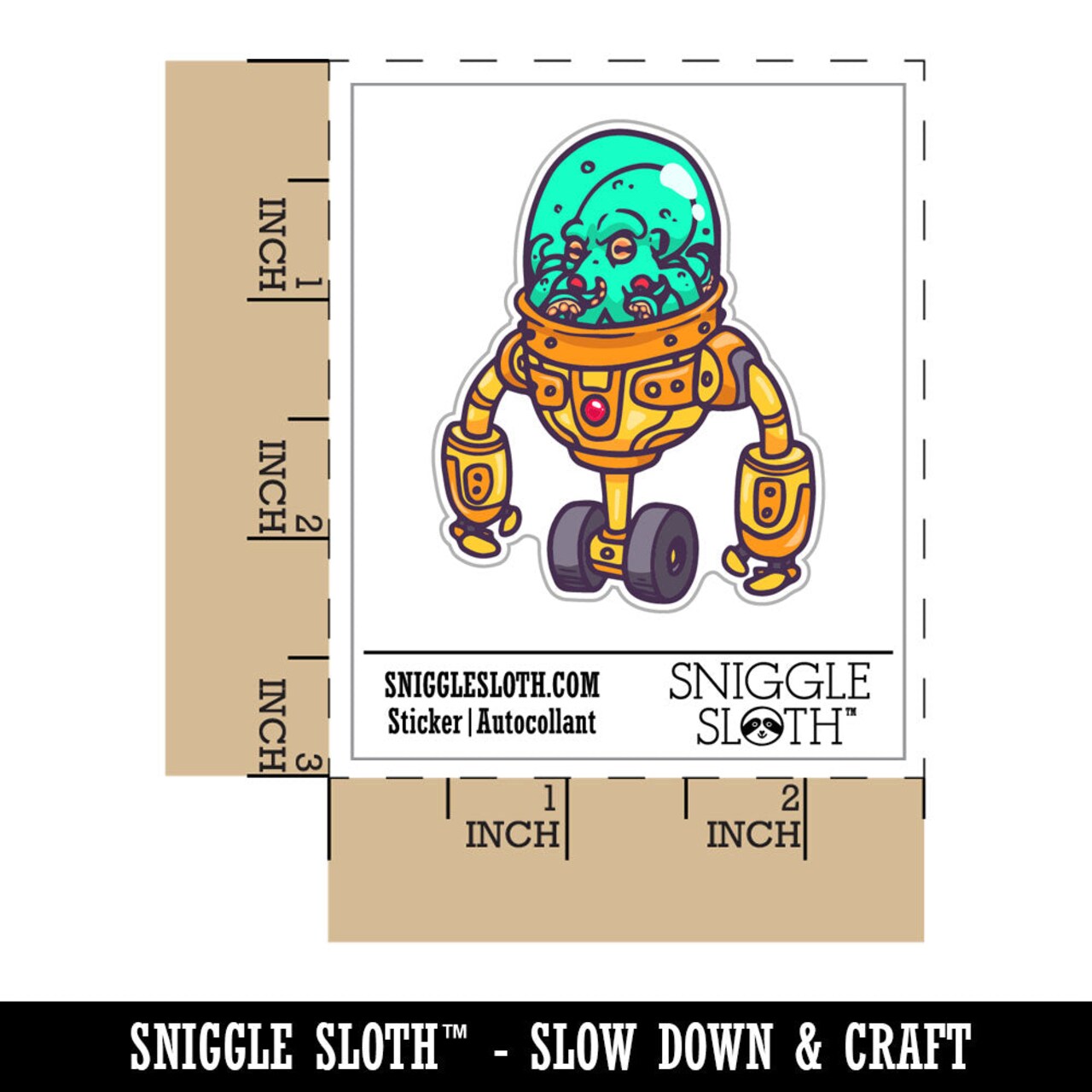 Water Bottle Sticker Set Alien Space Suit Robot Mech Science Fiction Cute Waterproof Vinyl Stickers Pack Decal, Skateboard, Laptop, Car, Window, Bumper - 5 Pack